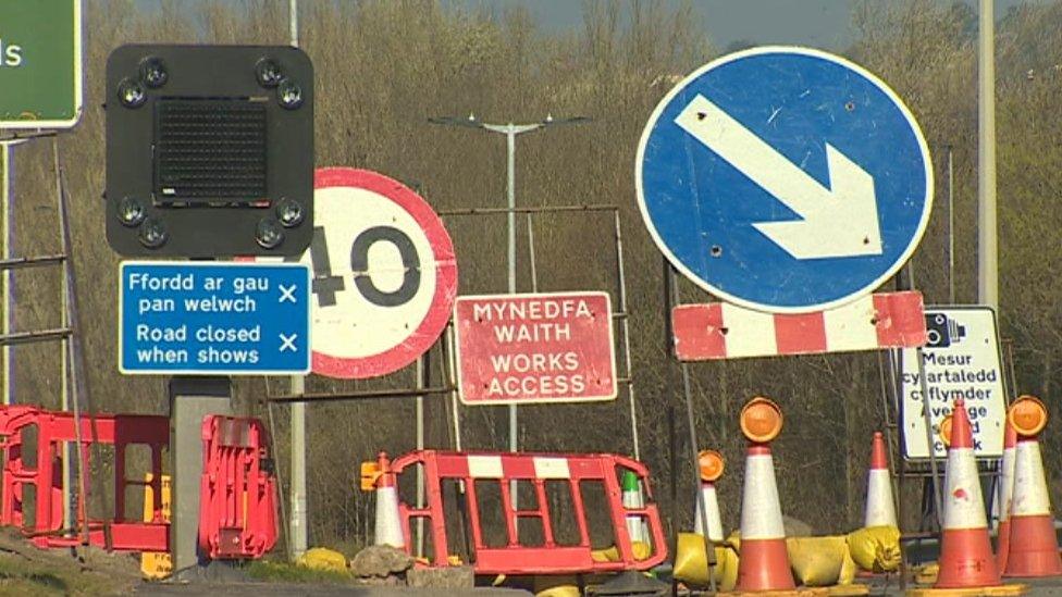 Roadworks signs