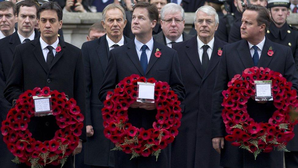 Ed Miliband and Nick Clegg, who resigned as leaders of Labour and Lib Dems, joined the prime minister