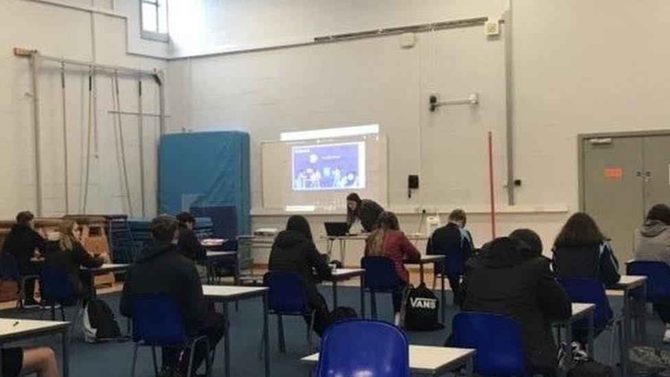 Post-lockdown classroom at Ysgol Garth Olwg