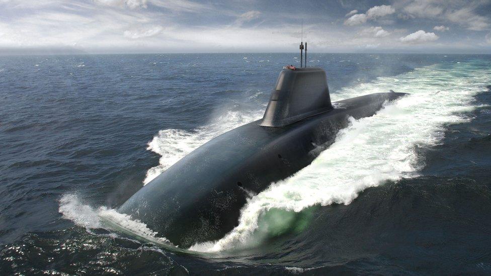 Artist's impression of the new submarine to replace the Vanguard-class boats