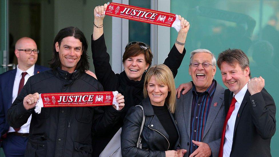 Family members at the Hillsborough Inquests