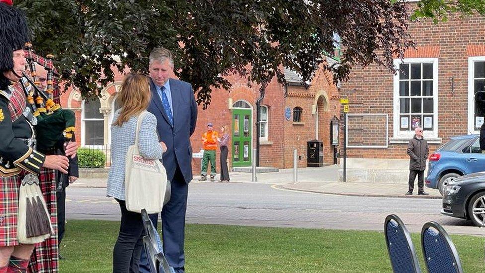 Graham Brady at an unveiling of a Margaret Thatcher statue