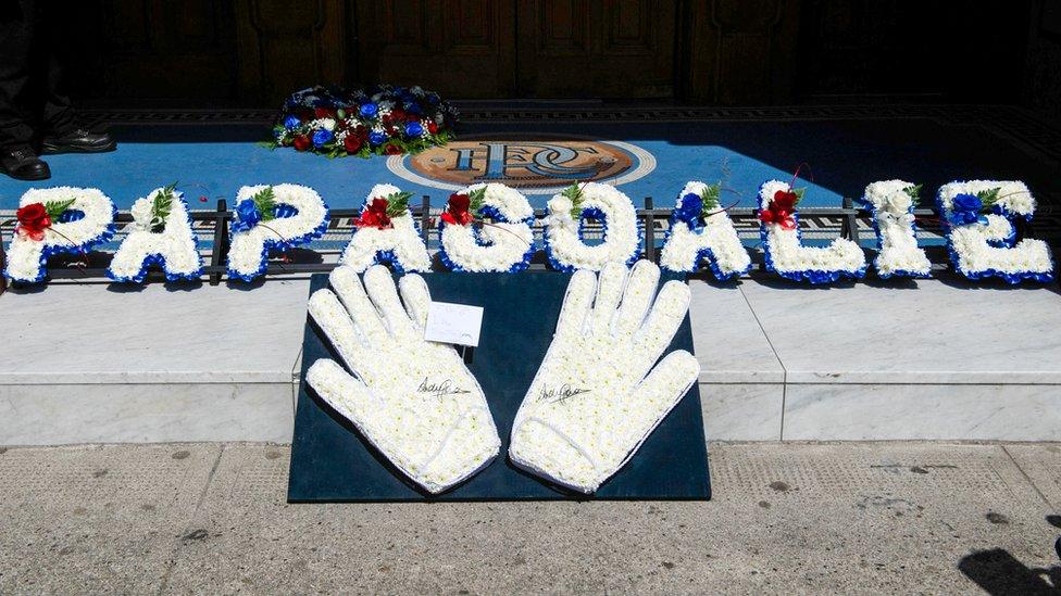 Wreaths outside Ibrox