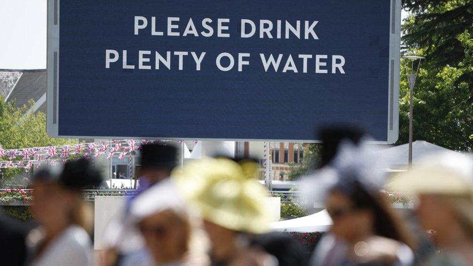 A massive sign telling people to drink water