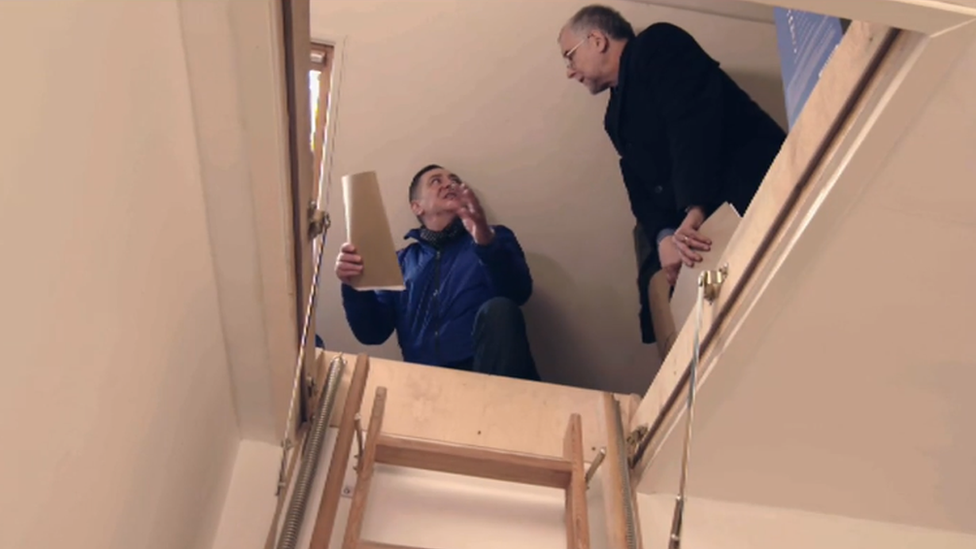 Photo of Prof Wilson in the attic where Jones hid Florrie's body