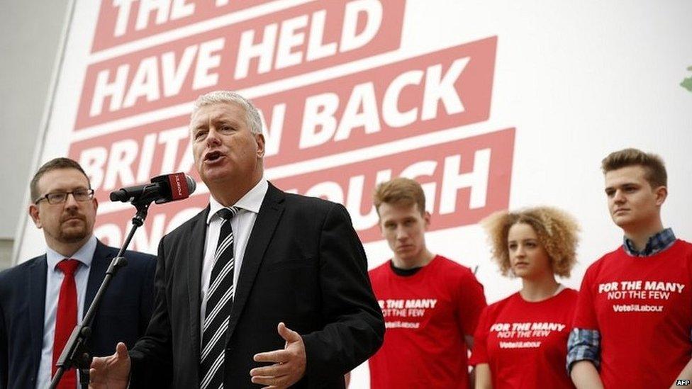 Ian Lavery, chair of the Labour Party, addressing a rally during the 2017 general election