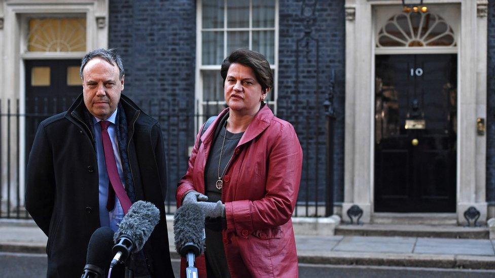 Nigel Dodds and Arlene Foster at Downing Street