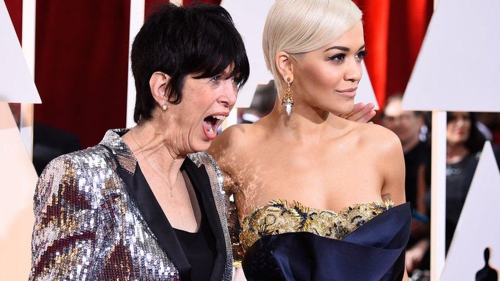 Diane Warren with Rita Ora at the Academy Awards in February