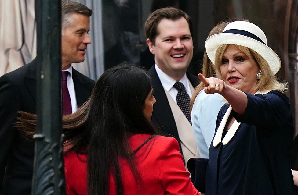 Dame Joanna Lumley arrives at Westminster Abbey