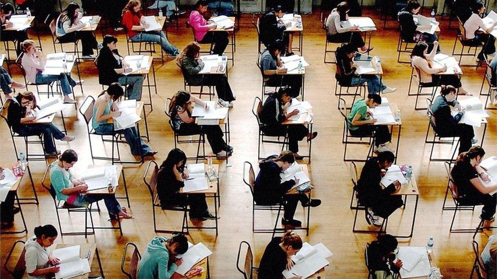 Students sitting exams