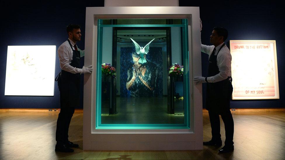 The Incomplete Truth by Damien Hirst alongside other works from George Michael's collection