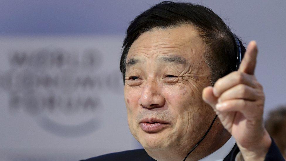 Ren Zhengfei speaking at the World Economic Forum