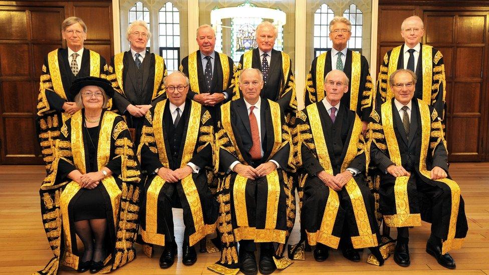 Lord Kerr with the Lords of the UK Supreme Court in 2012