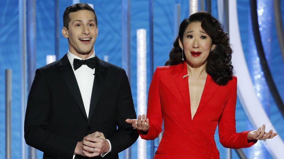 Andy Samberg and Sandra Oh