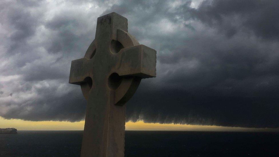 A stone cross in Australia