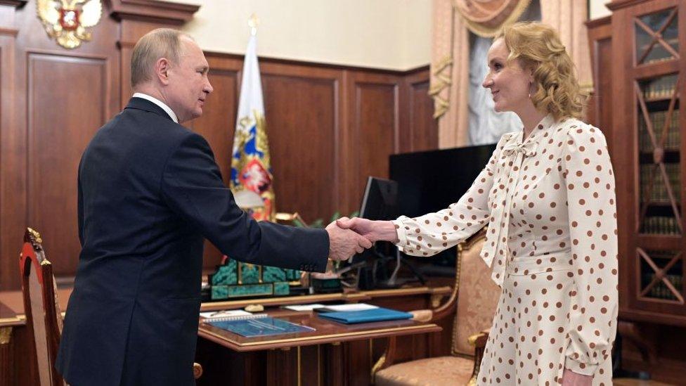 Maria Lvova-Belova and President Vladimir Putin