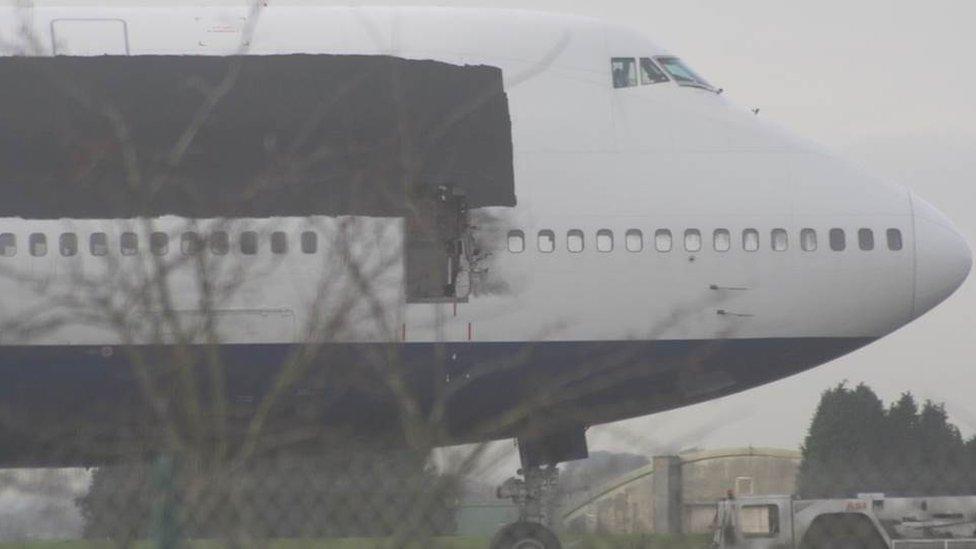 Damage on plane door