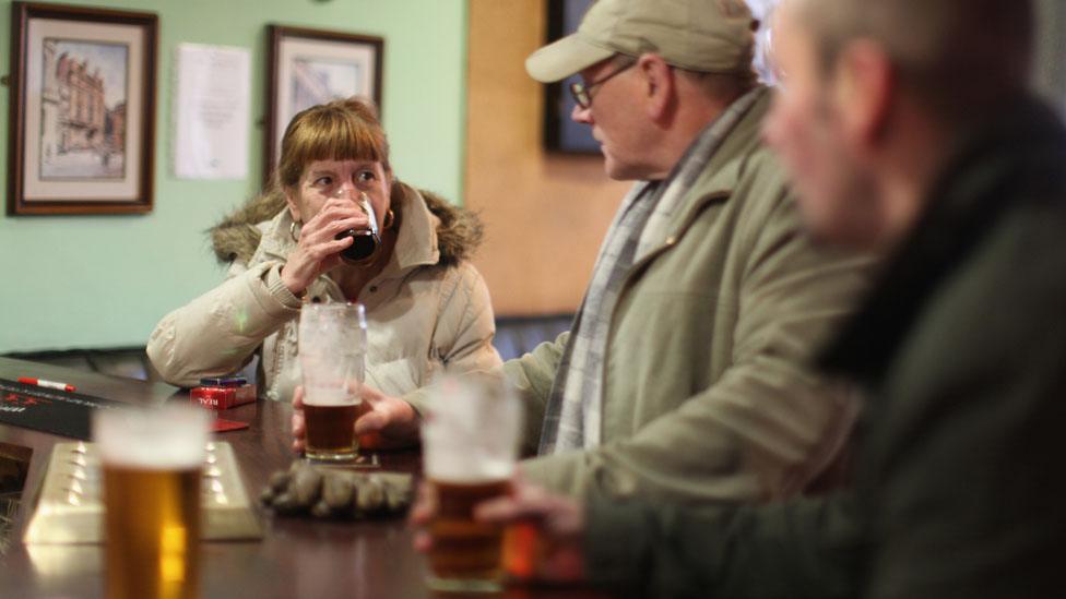 Drinkers in a Govan pub