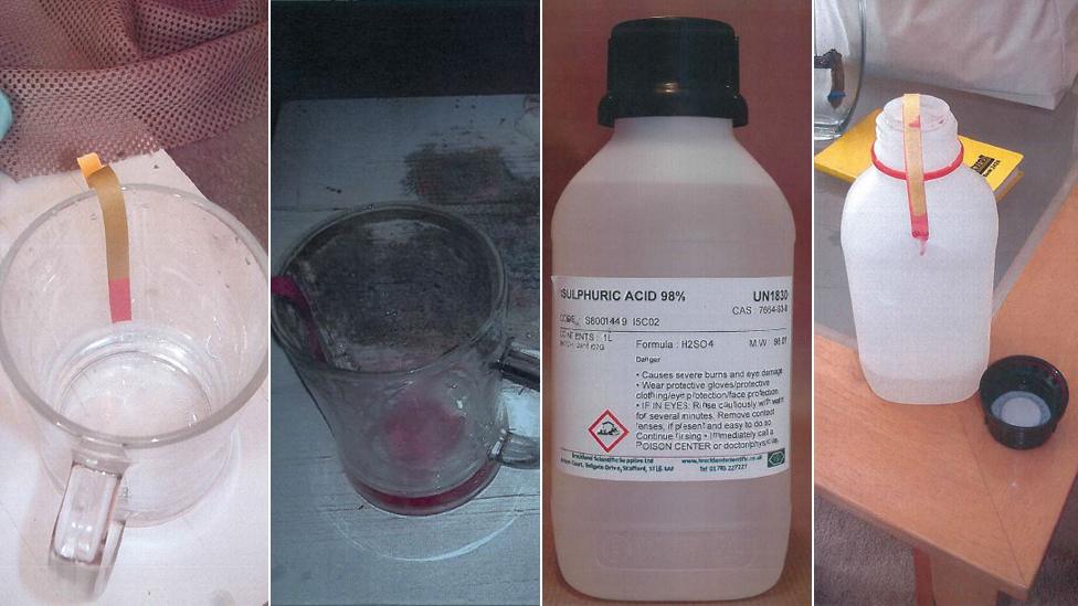 Glass and sulphuric acid bottle