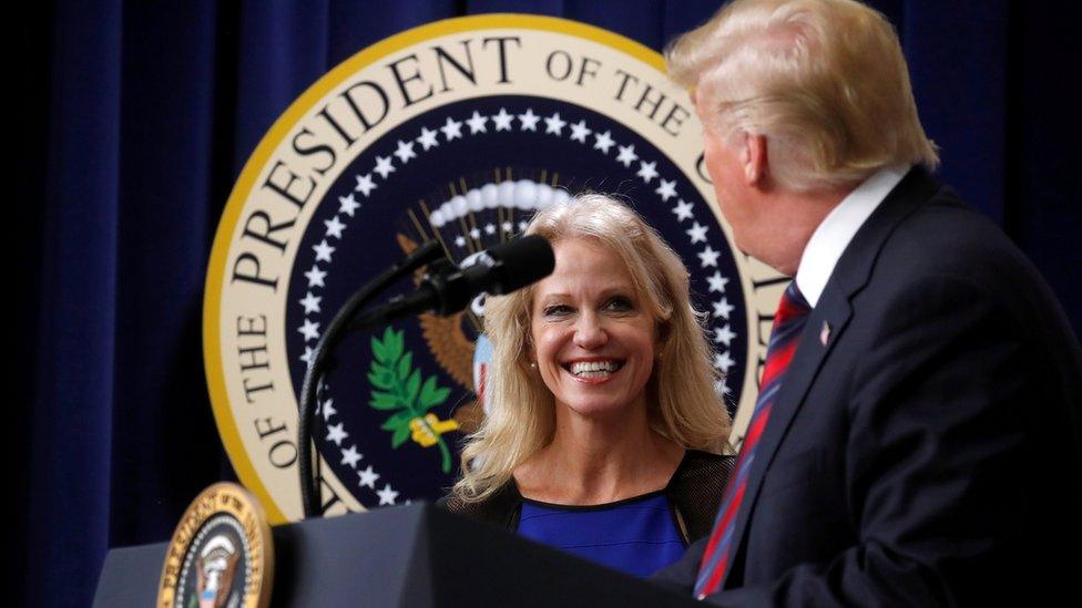 Kellyanne Conway and President Trump