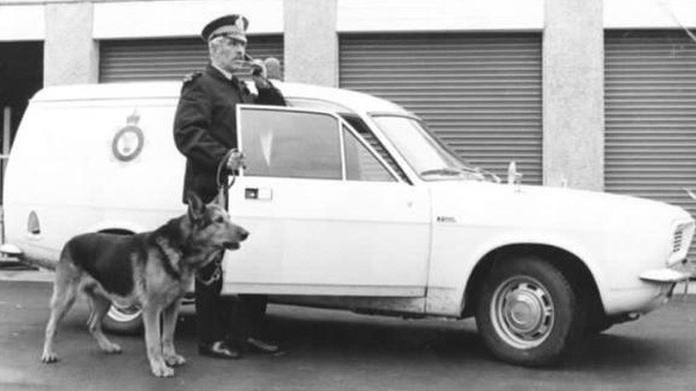 Mr Lazarus in a black and white photo of his time in the police