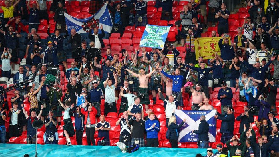 Scotland fans at Wembley