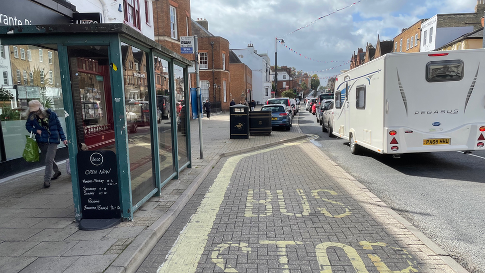 Bus stop in Newmarket