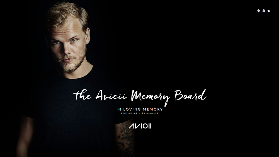 The Avicii memorial website