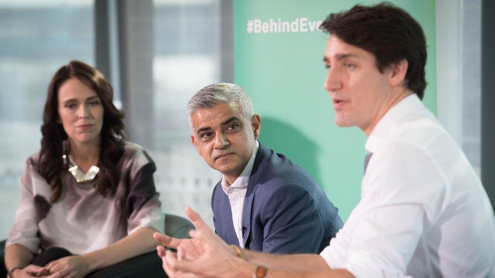 Jacinda Ardern, Sadiq Khan and Justin Trudeau