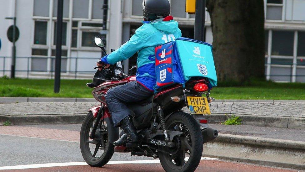 A Deliveroo rider