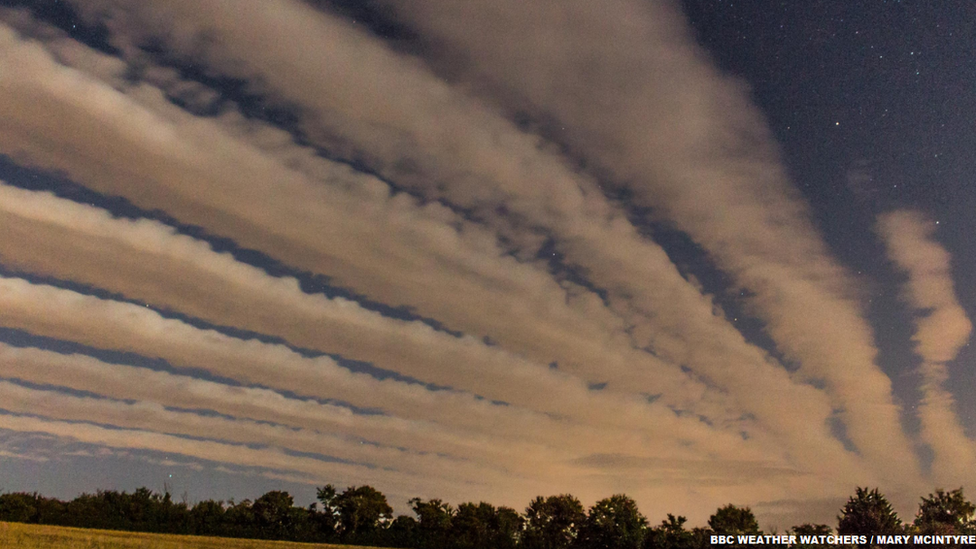 Cloud streets above Tackley in Oxfordshire