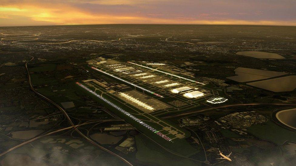 Sunset rendering of third runway