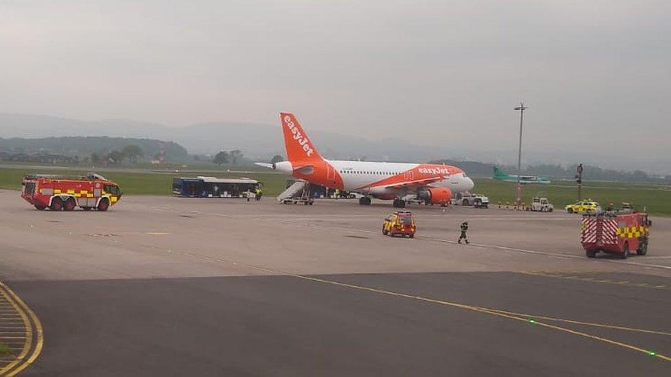 Easyjet flight on the runway