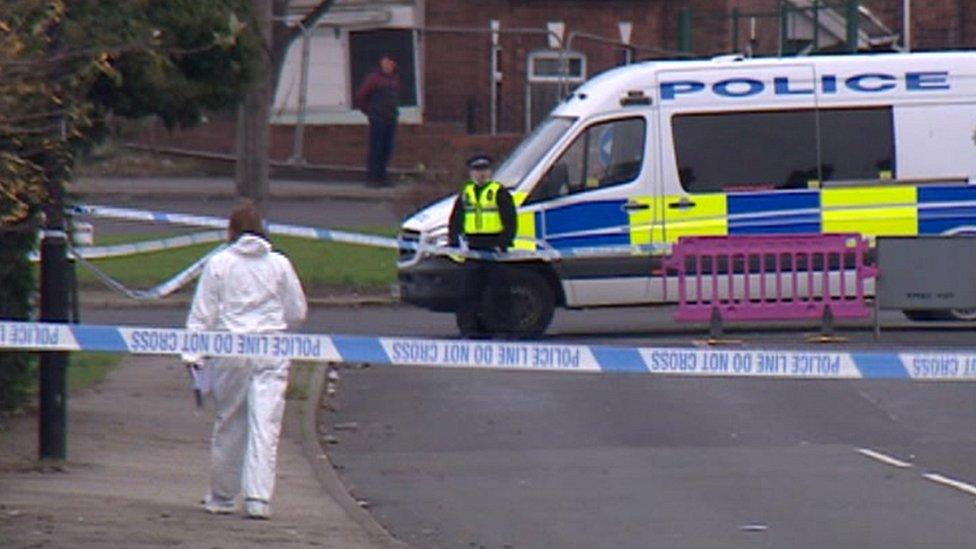 Police at the scene