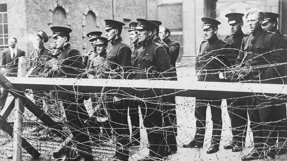 RIC men stationed at Dublin Castle in 1922