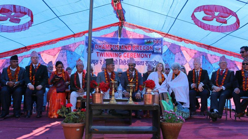 Twinning ceremony in Brecon