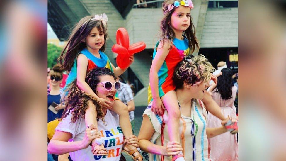 The family at a Pride event