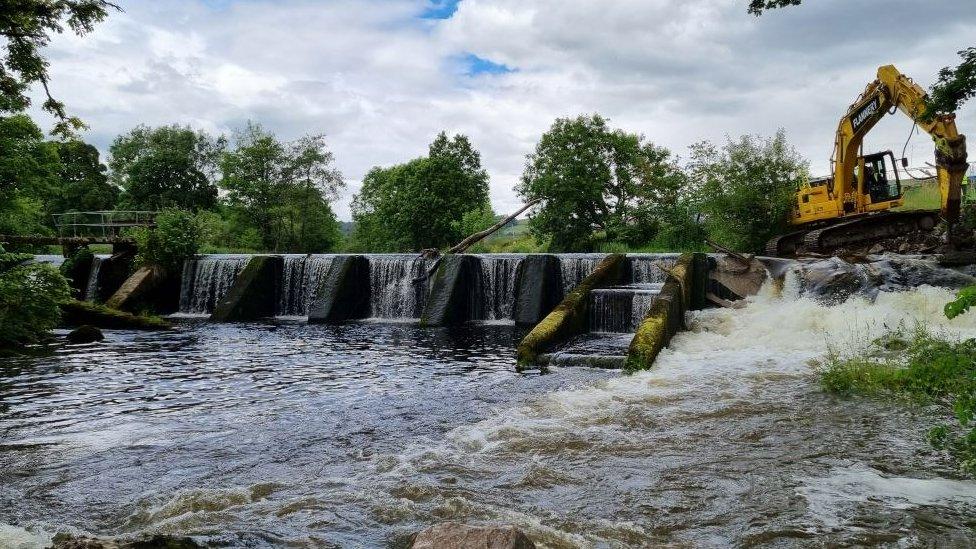 Work at Bowston Weir