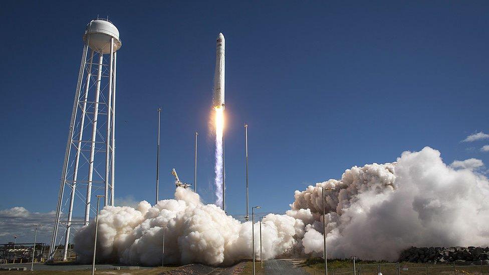 Rocket launched from Virginia, USA sending food and clothing to space crew