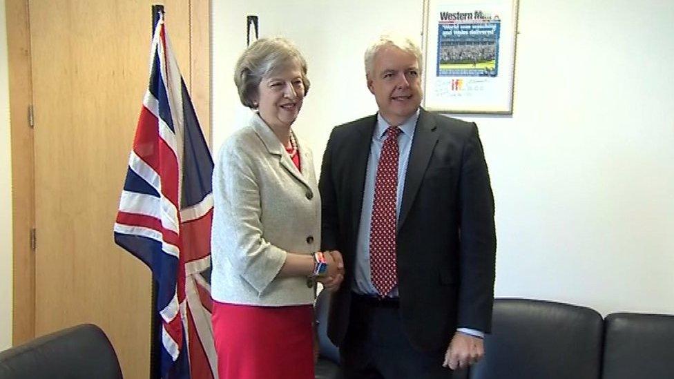 Theresa May and Carwyn Jones