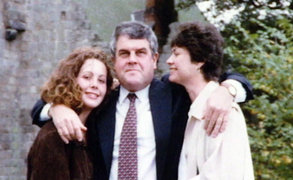 Private Cheryl James with her father Des and mother Doreen