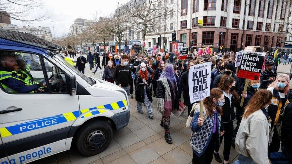 Protesters in Manchester