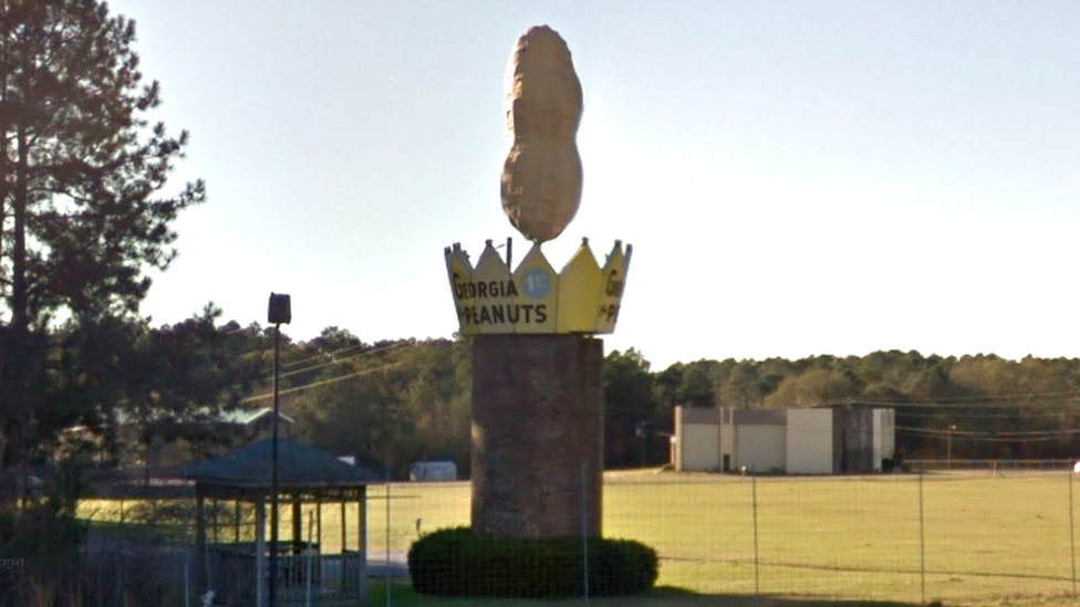 The peanut monument in the US city of Ashburn, Georgia