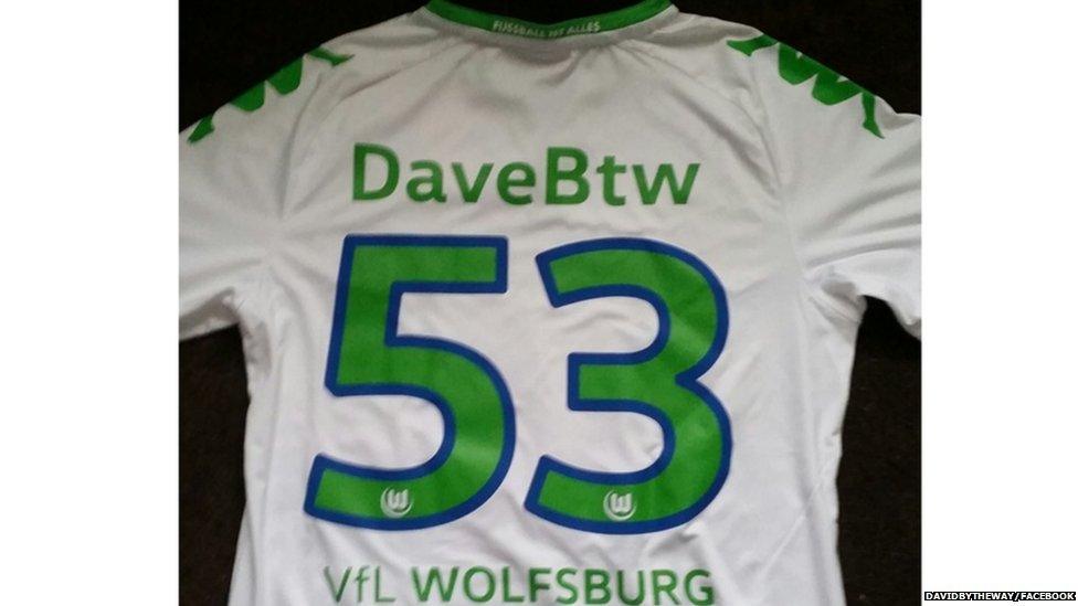 David's personal Wolfsburg jersey