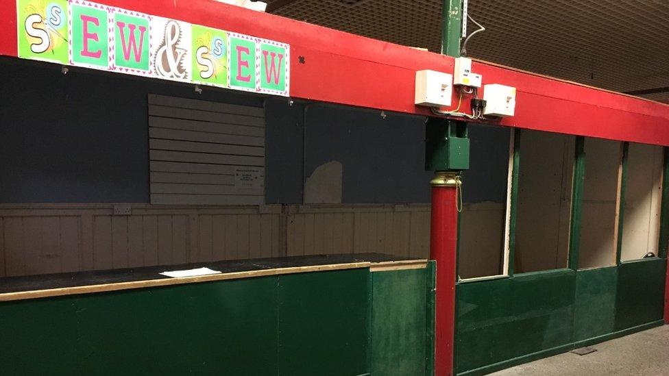 Empty stall in Maesteg Market