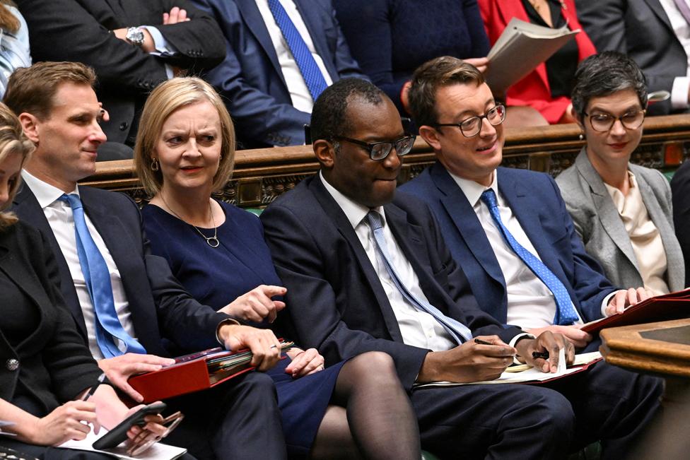 Prime Minister Liz Truss and the Chancellor of the Exchequer Kwasi Kwarteng attend the Government's Growth Plan statement at the House of Commons, in London, Britain, September 23, 2022