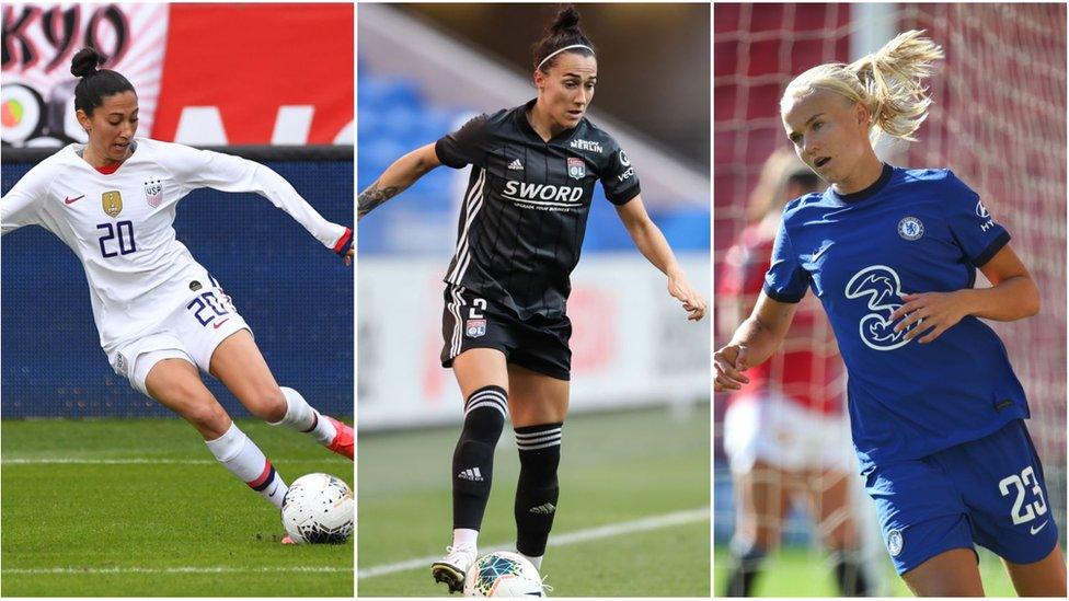 Christen Press, Lucy Bronze and Pernille Harder