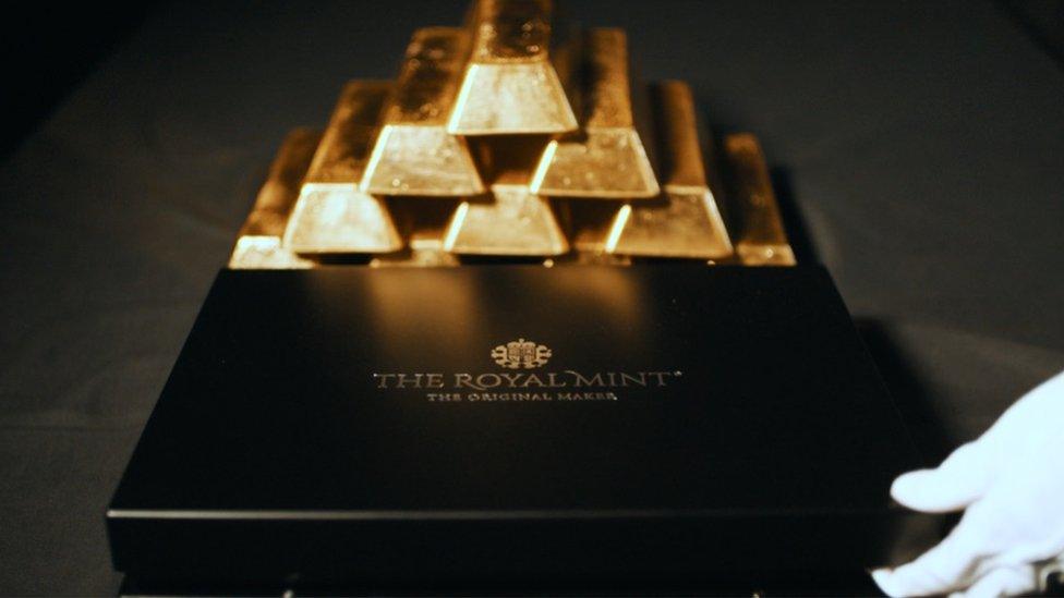 Gold bars at The Royal Mint