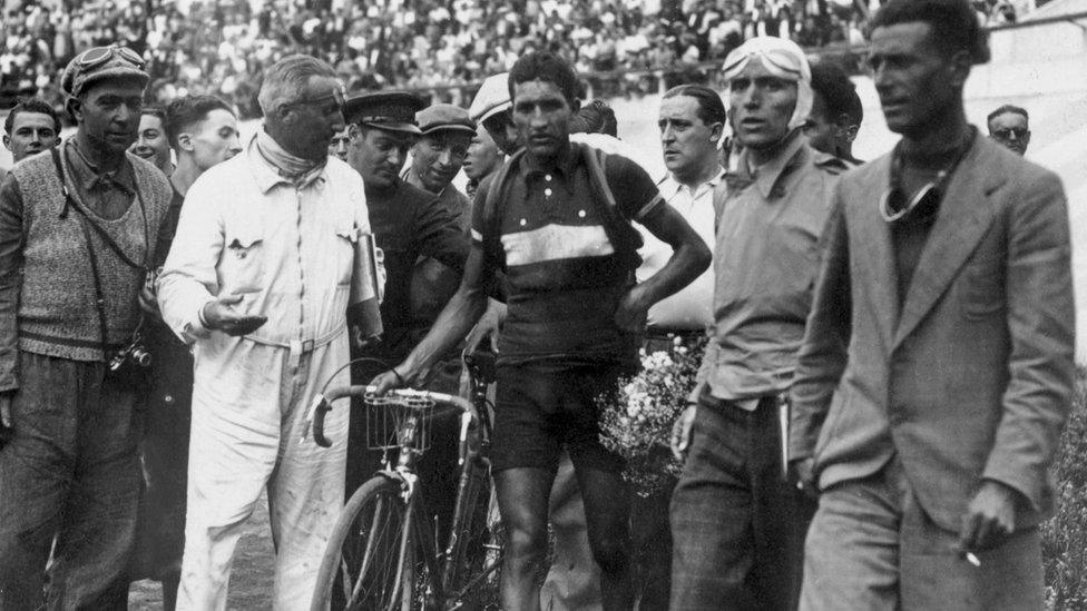 Italy's Gino Bartali at the 1937 Tour de France