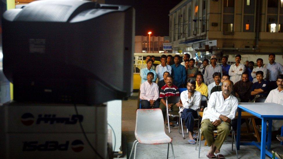 People watching a TV during Ramadan